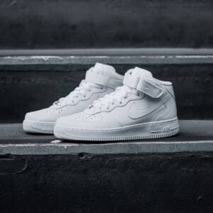 Nike Airforce 1 Mid White Pure Leather Women's